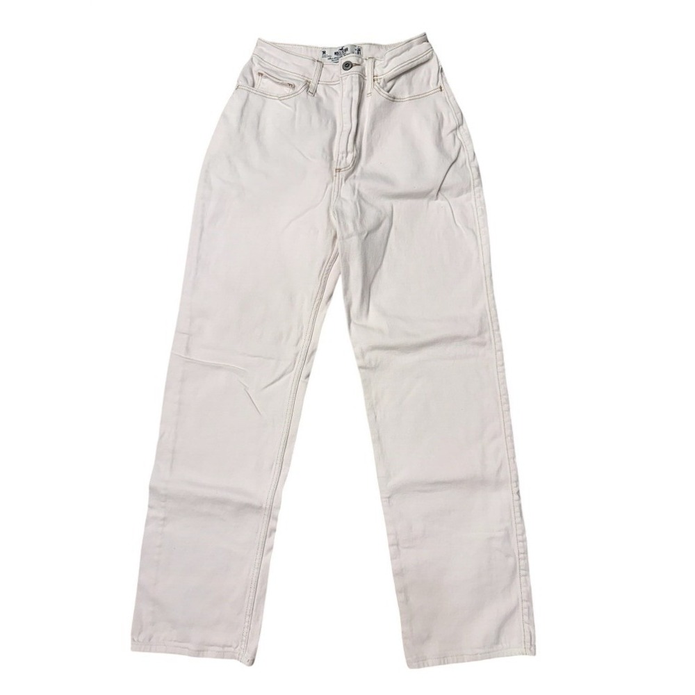 Hollister Curvy Ultra High-Rise Dad Jeans White W26 L31 Vintage Stretch 3R‎